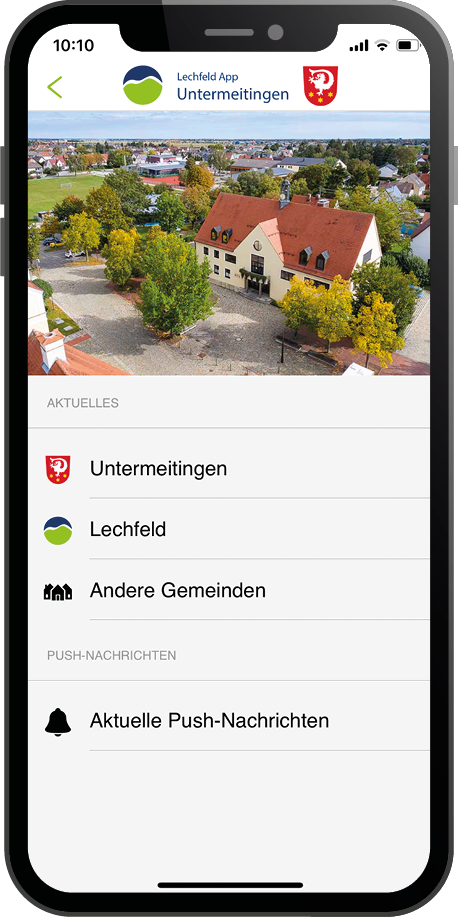 App Screen Untermeitingen