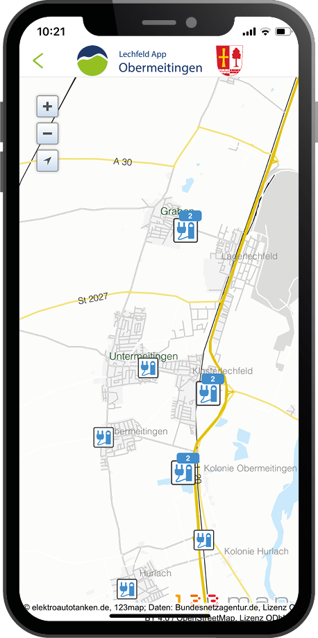 App Funktion Kartenansicht
