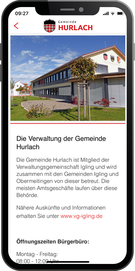 Informationen in der App